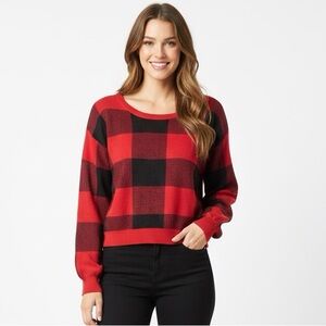 CATO Women’s Festive Holiday Knit Colorblock Sweater
